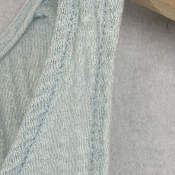 CUPIO Dress XS BLUSH Cotton Crinkled Gauze Tank Tiered Maxi Sleeveless Blue NEW - Picture 6 of 14